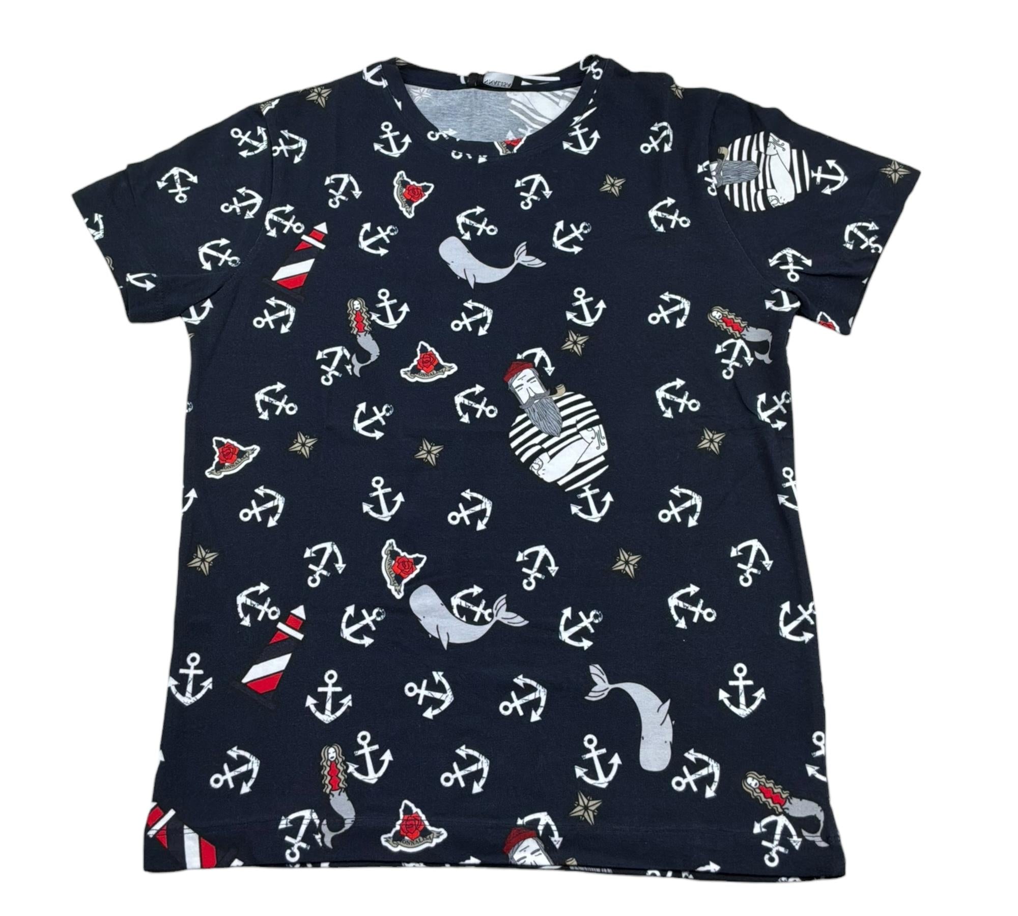 Monnalisa T-Shirt Girocollo Tinta Unita con Stampa per Bambino 253601 BLU MONNALISA 