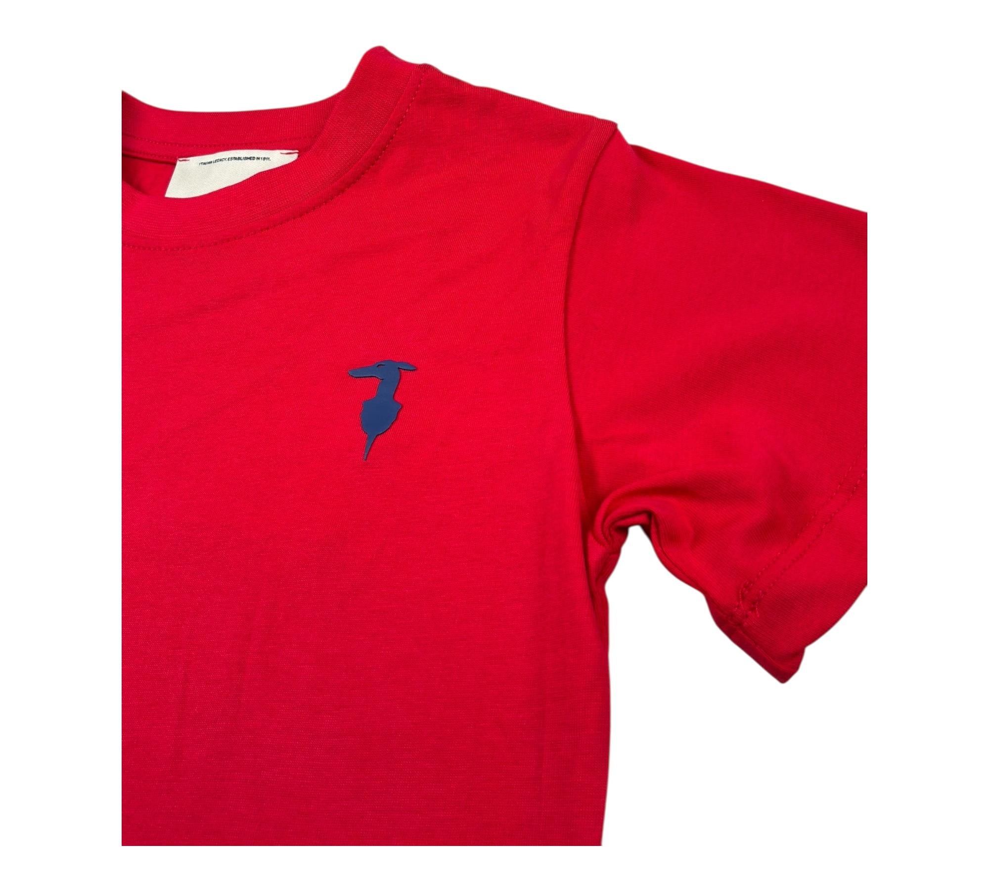 Trussardi T-Shirt Girocollo Tinta Unita con Logo per Bambino TBP26002TS ROSSO TRUSSARDI 