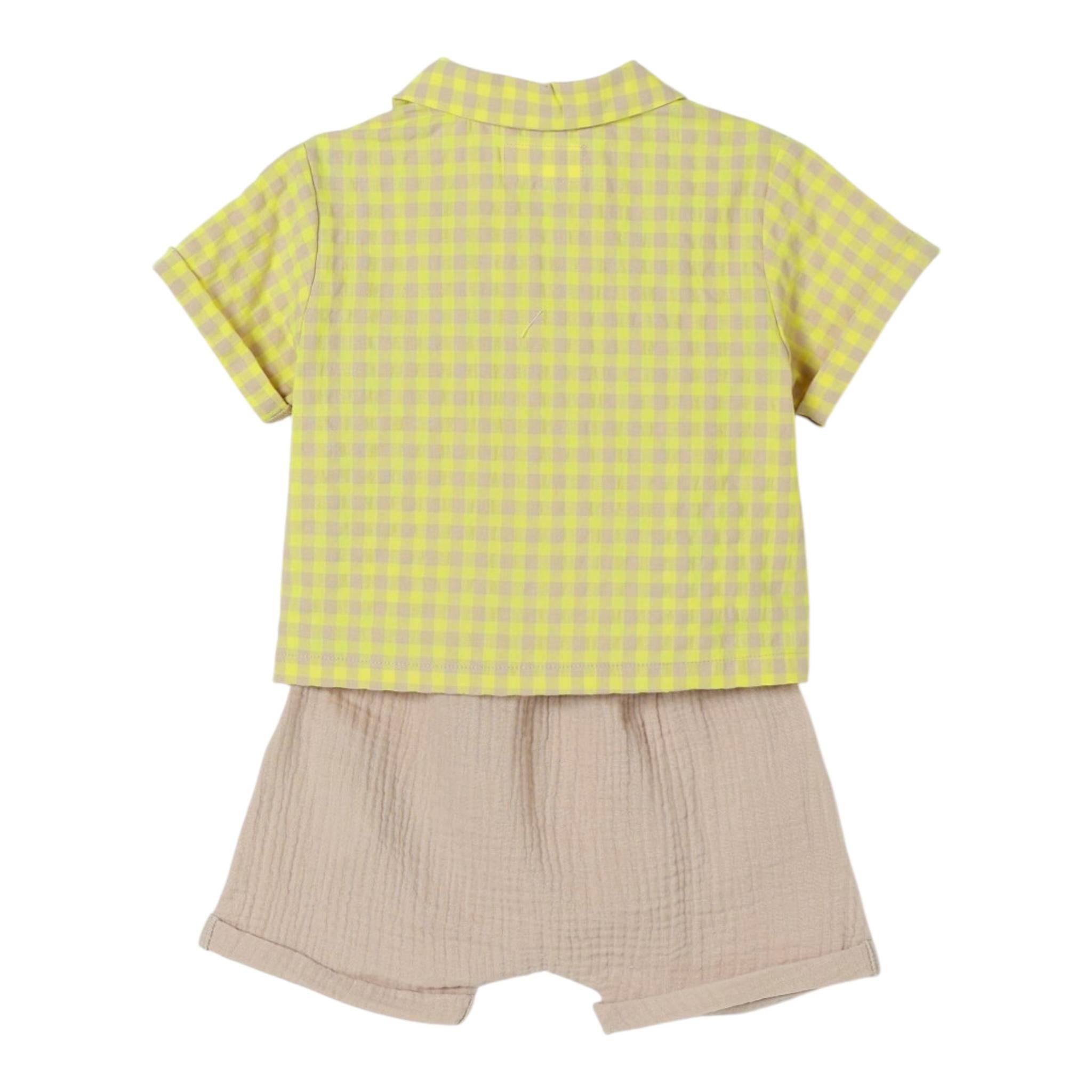 Teddy E Minou Completo 2 Pezzi Camicia-Bermuada per Neonato E25CP065C3159 BEIGE TEDDY E MINOU 
