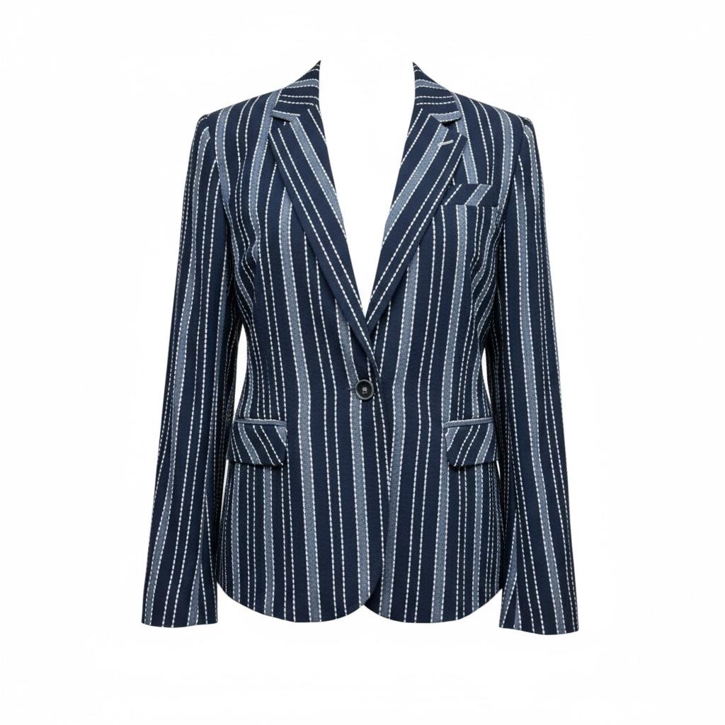 Manuel & Frank Giacca Tinta Unita con Fantasia A Righe per Bambino MF6174R BLU MANUEL & FRANK 