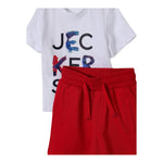Jeckerson Completo 2 Pezzi Bicolore T-Shirt-Bermuda per Neonato 396DJMNS25 BIANCO/ROSSO JECKERSON 