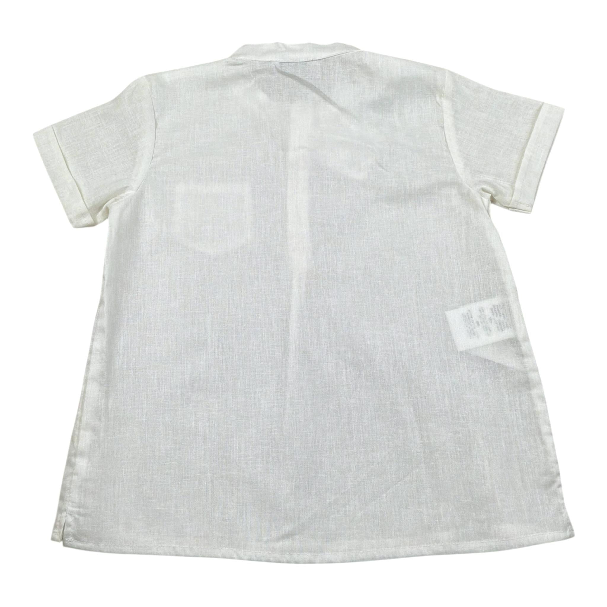 Aletta Camicia Mezza Manica Tinta Unita per Neonato R22754 PANNA ALETTA 
