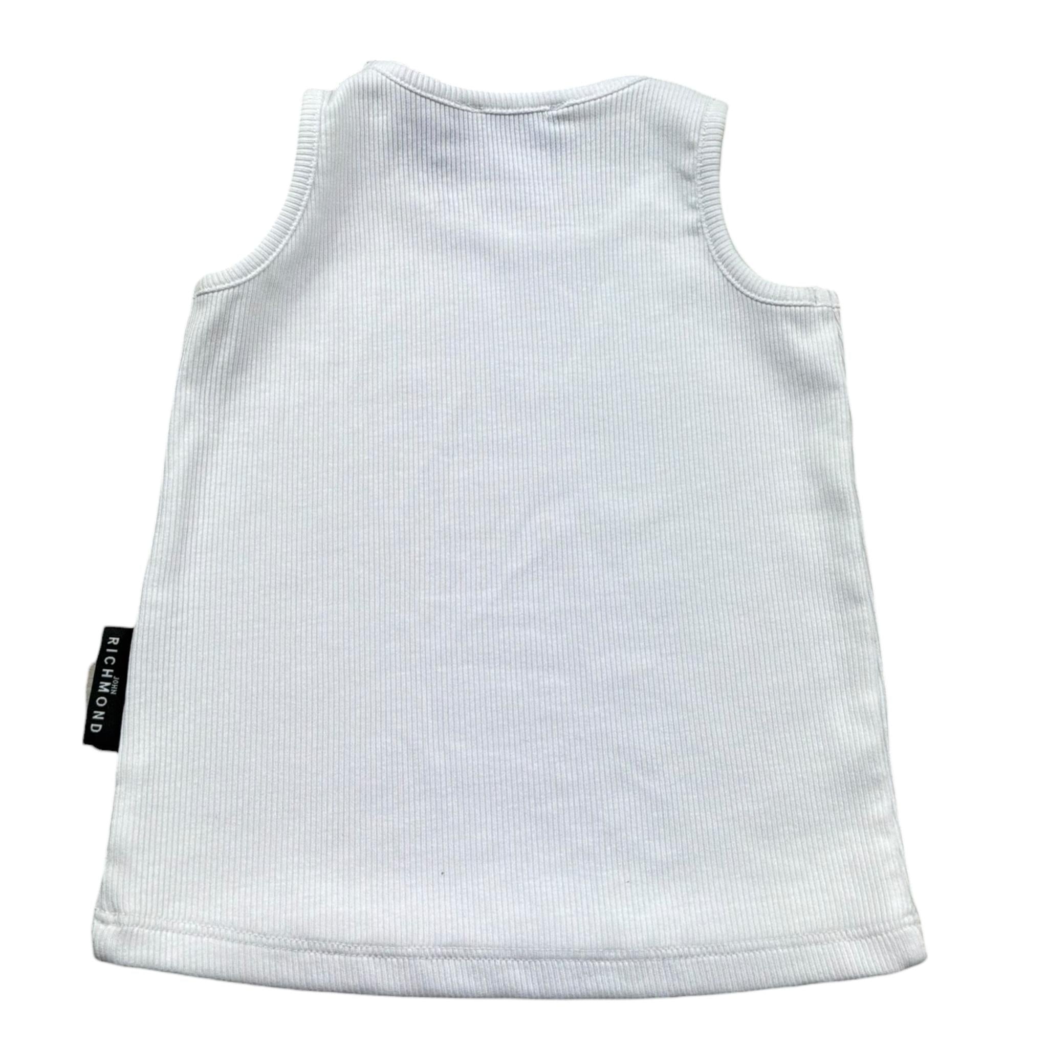 John Richmond Canotta Gircllo Tinta Unita con Logo per Neonato RIP26037CN BIANCO JOHN RICHMOND 