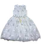 Monnalisa Abito Cerimonia Tinta Unita con Brillantini E Ricami per Bambina 711916 PANNA MONNALISA 