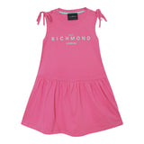 John Richmond Abito Tinta Unita con Logo Girocollo per Bambina RGP25008VEXX FUXIA JOHN RICHMOND 