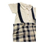 Lalalu' Pagliaccetto Mezza Manica Bicolore per Neonato PAL006P BIANCO/BLU LALALU' 