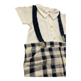 Lalalu' Pagliaccetto Mezza Manica Bicolore per Neonato PAL006P BIANCO/BLU LALALU' 