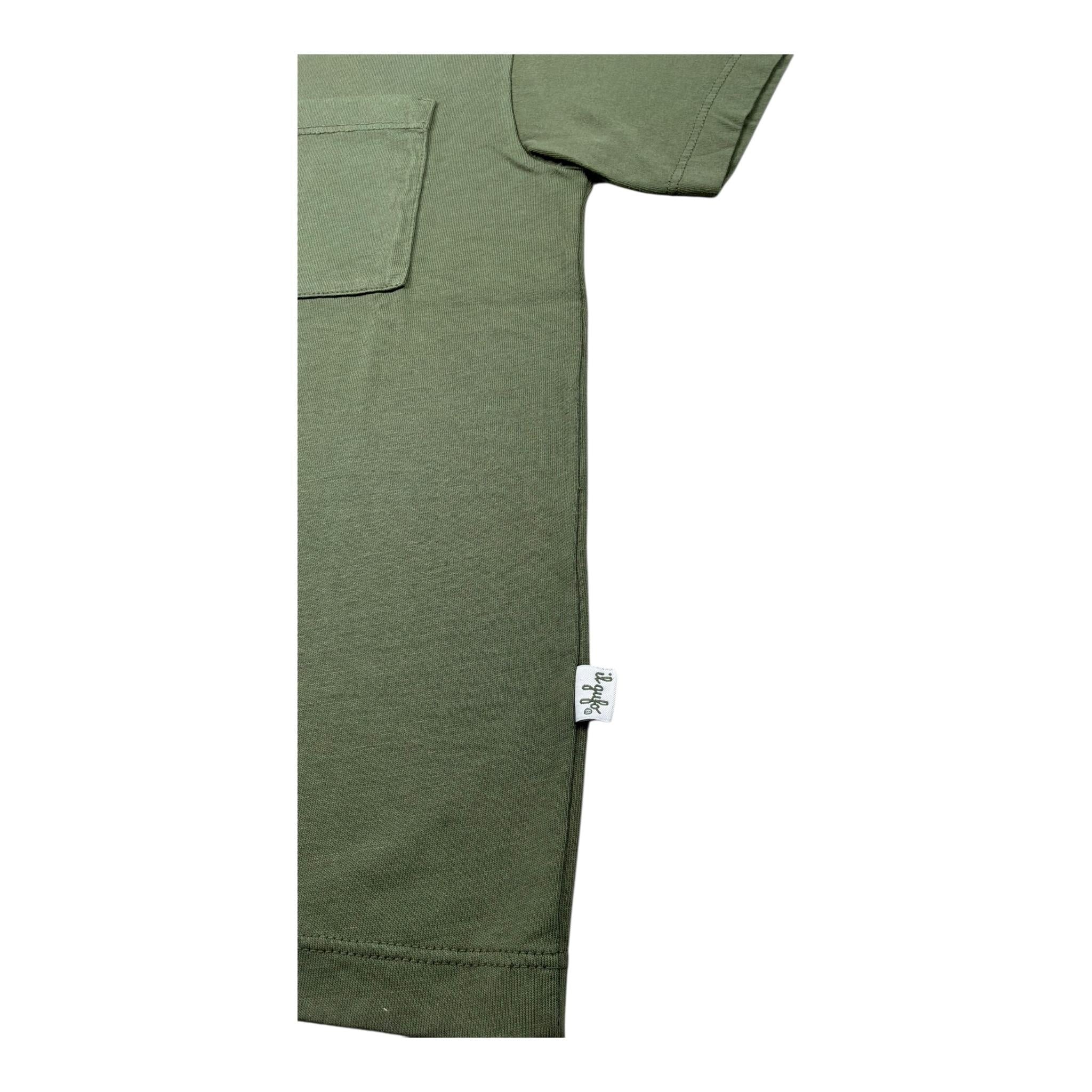 Il Gufo T-Shirt Girocollo Tinta Unita con Taschino per Bambino P25TS467M7070 VERDE IL GUFO 