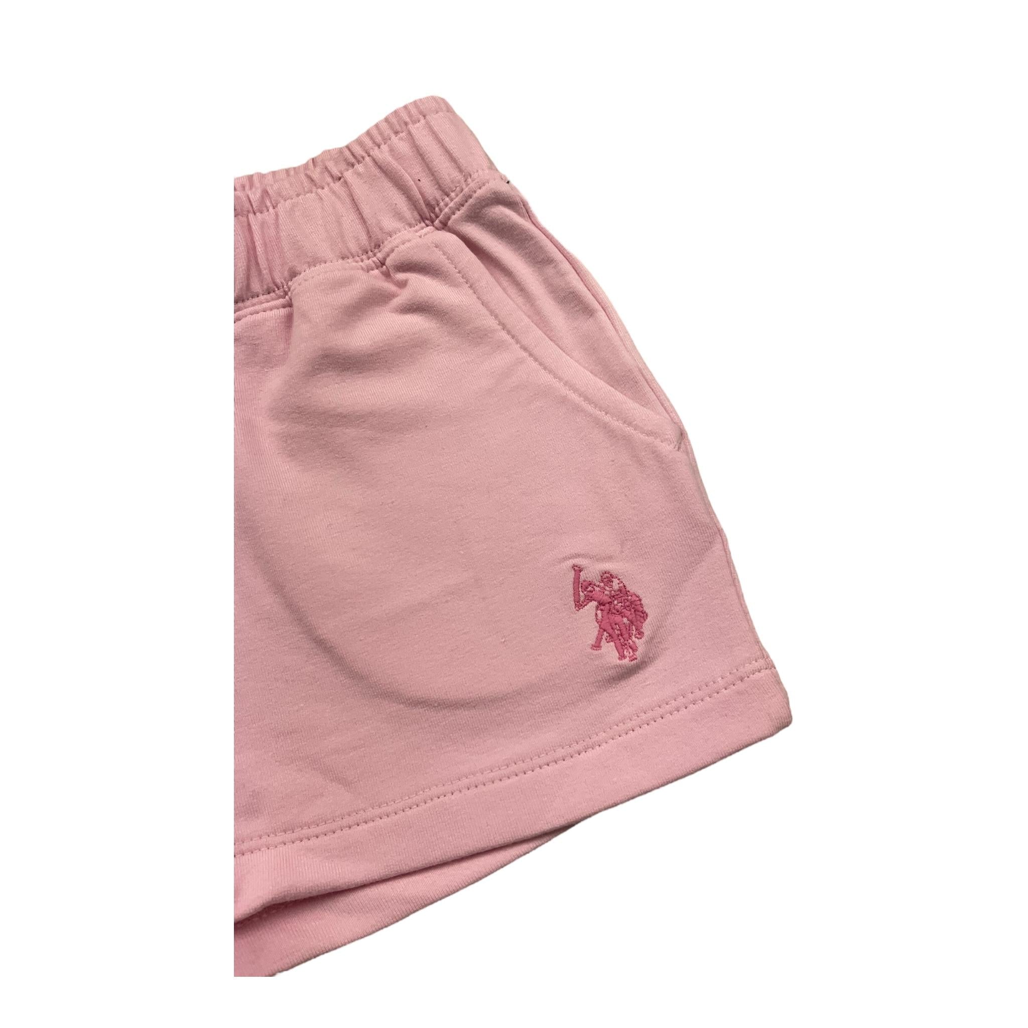U.S. Polo Assn Short Tinta Unita con Logo per Bambina US41631001 ROSA U.S. POLO ASSN 