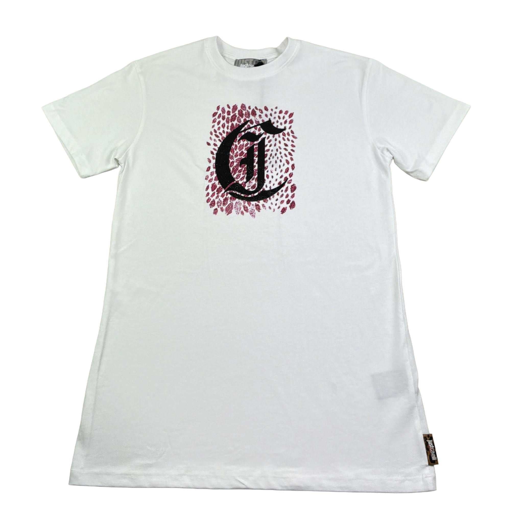 Just Cavalli Abito Mezza Manica Tinta Unita con Brillantini per Bambina JGP26032VE BIANCO JUST CAVALLI 