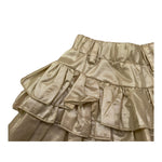 Miss Grant Gonna Tinta Unita con Balze per Neonata MG1343 ORO MISS GRANT 