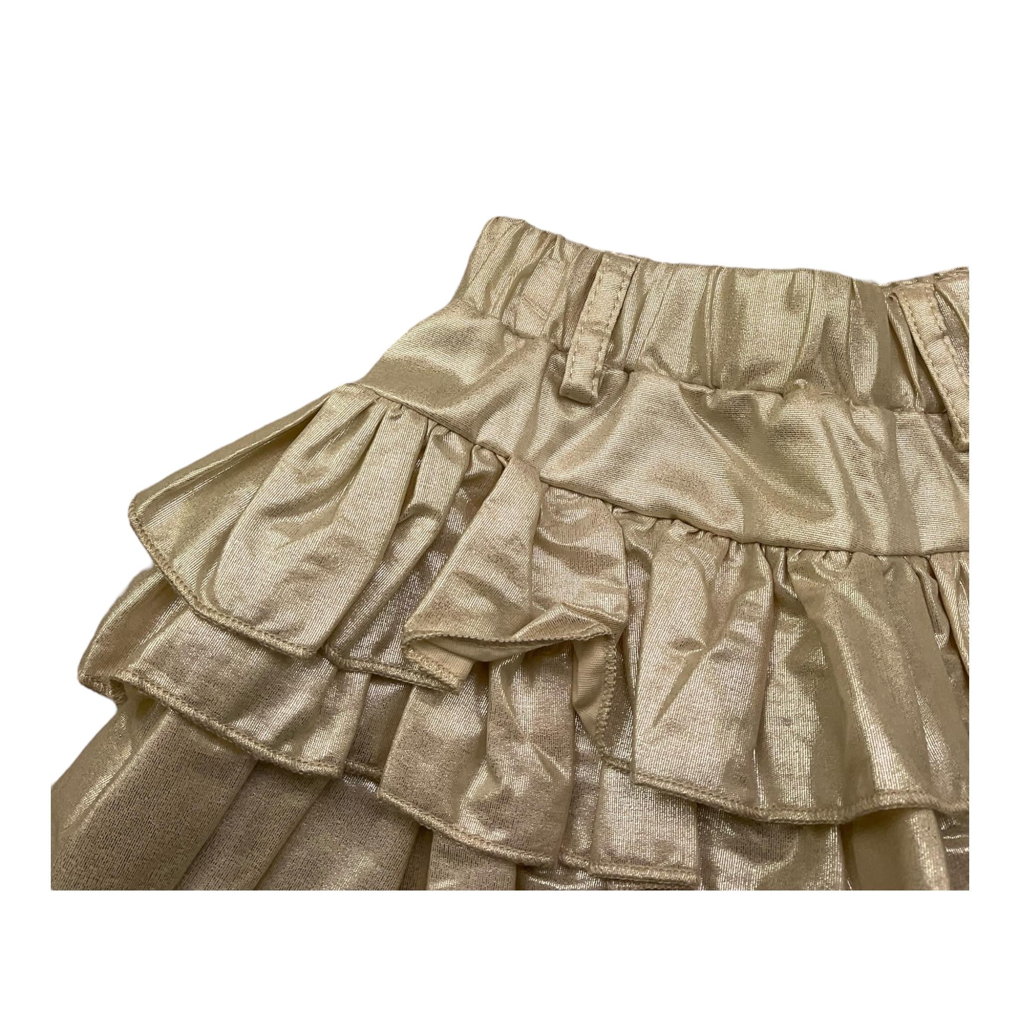 Miss Grant Gonna Tinta Unita con Balze per Neonata MG1343 ORO MISS GRANT 