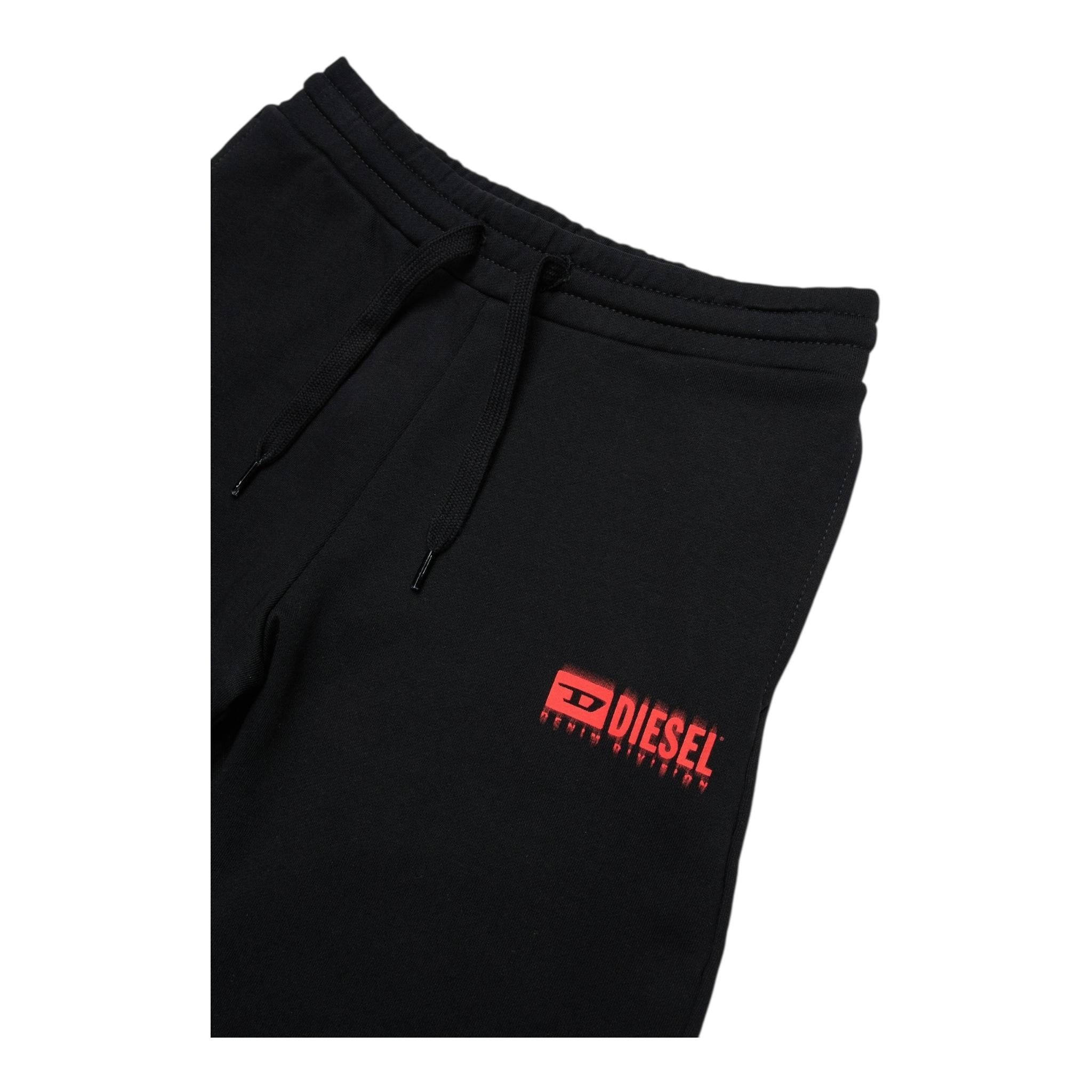 Diesel Bermuda Tinta Unita In Felpa per Bambino J02236 NERO DIESEL 