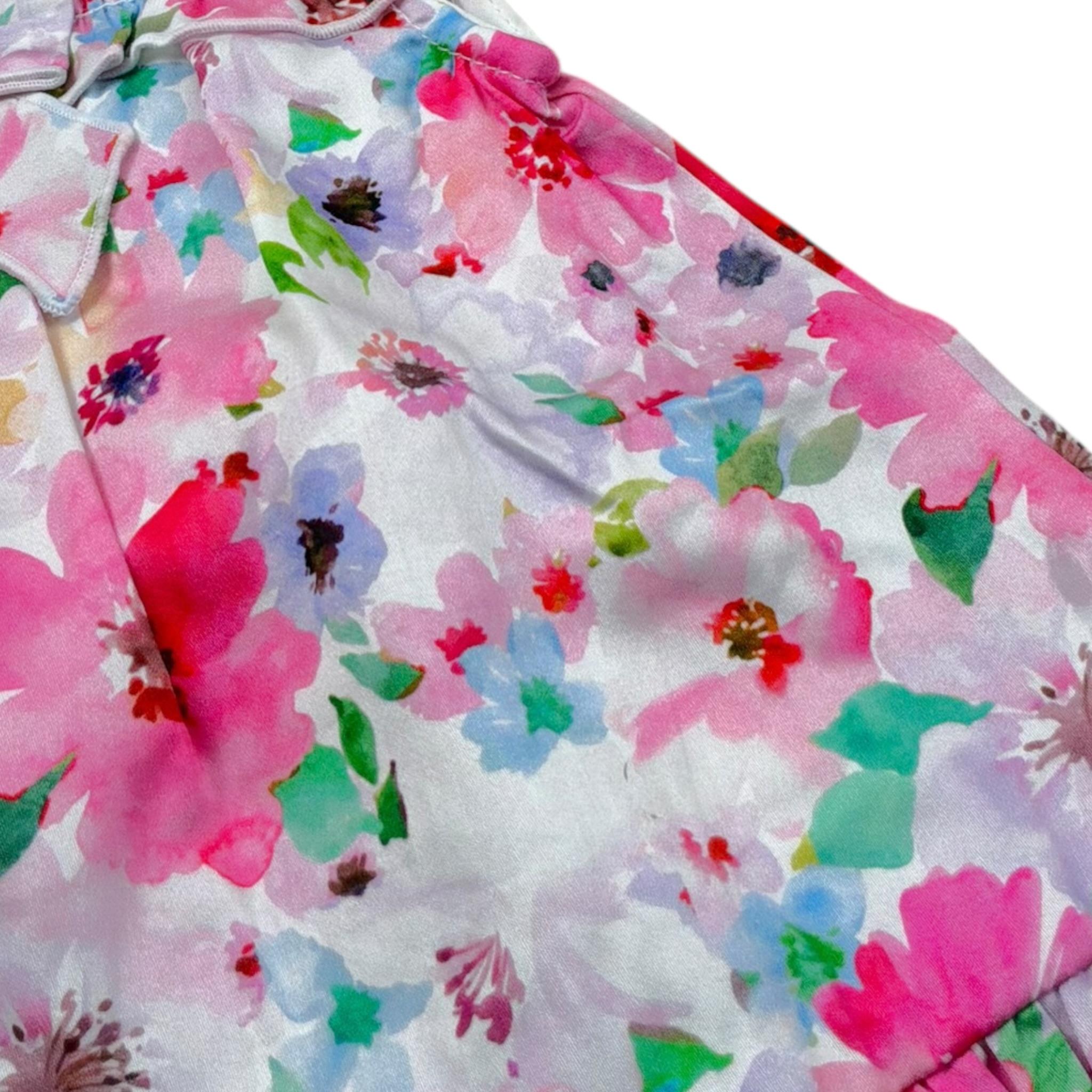 Mini Banda Set Abito-Coulotte Tinta Unita con Stampa per Neonata 3B784X BIANCO MINI BANDA 