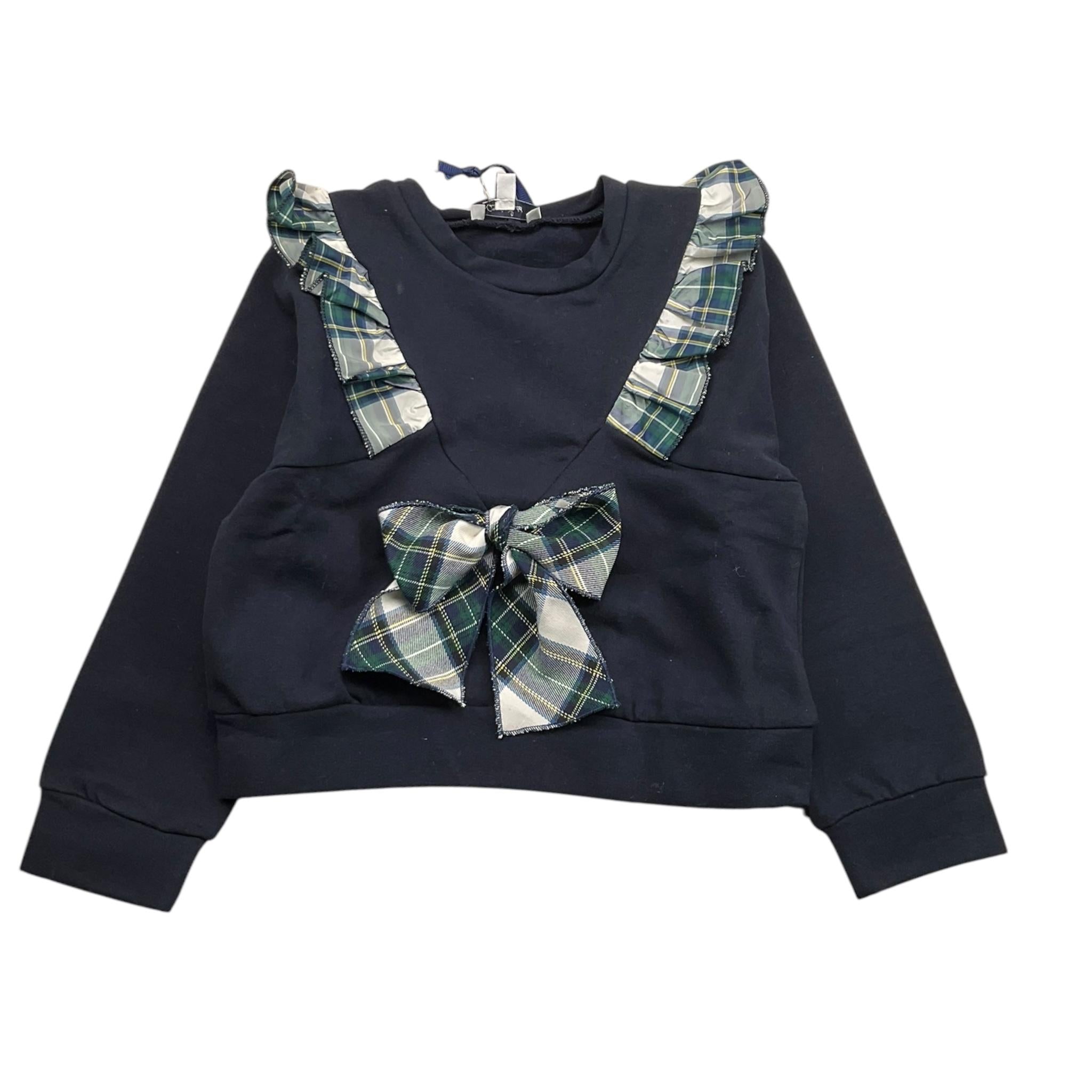 PICCOLA LUDO felpa tinta unita con rouches Blu per Bambina BS9WB046 BLU PICCOLA LUDO 