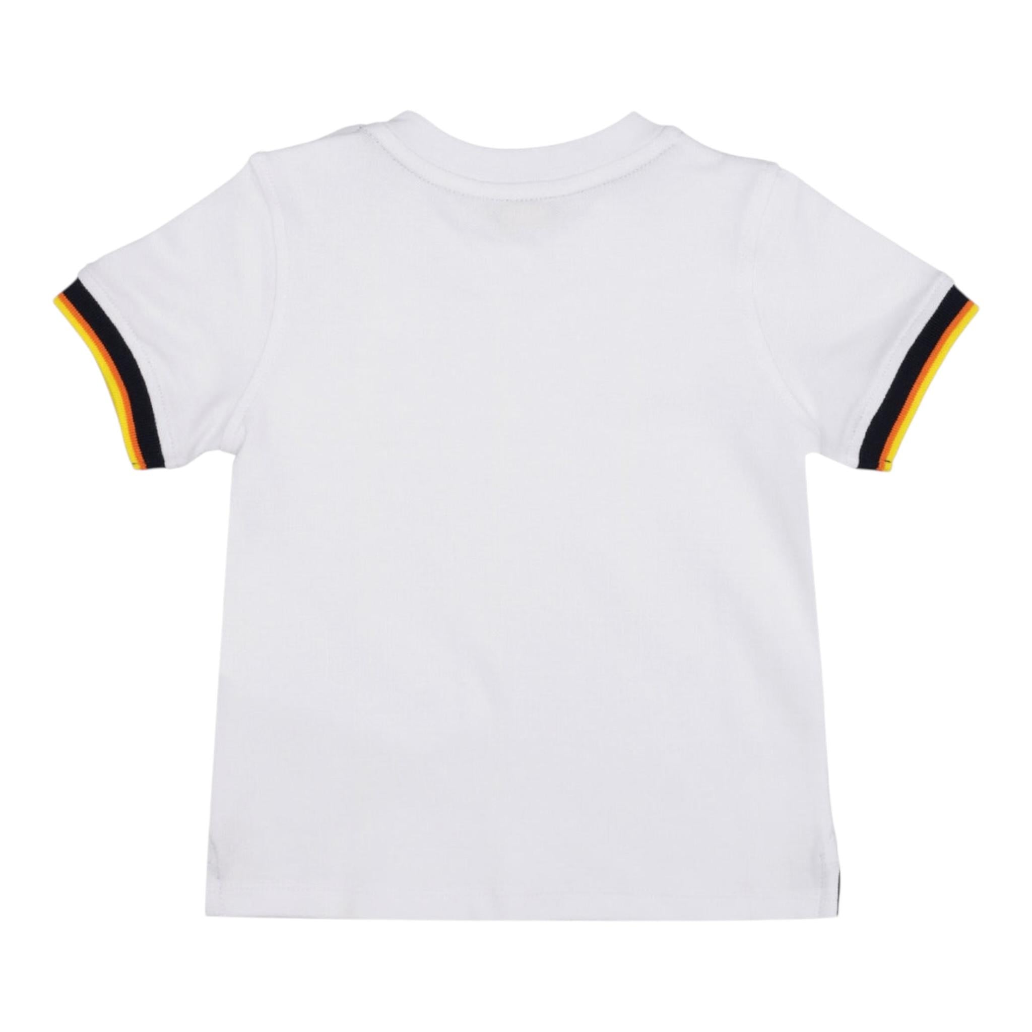 K-Way T-Shirt Tinta Unita Girocollo con Profili In Contrasto per Neonato K41319W BIANCO K-WAY 