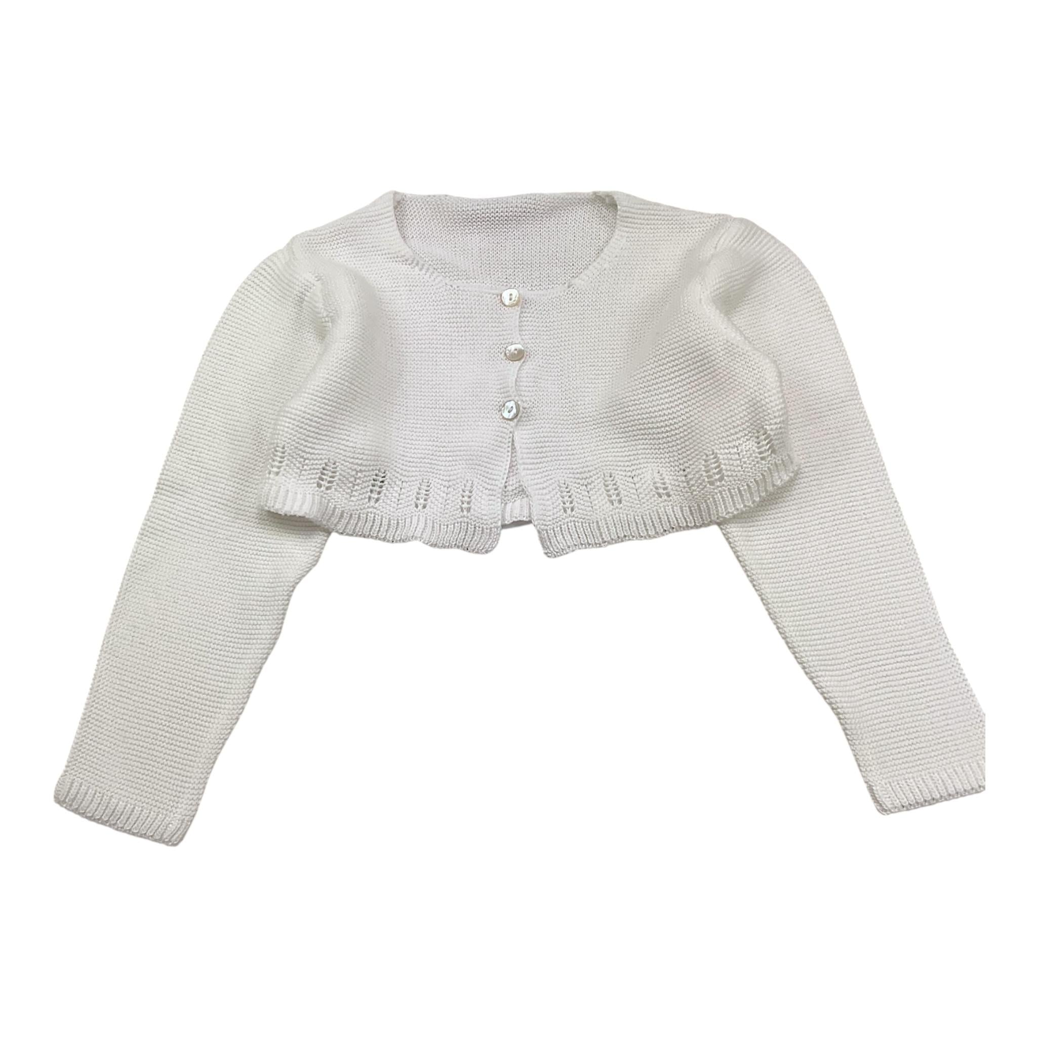 Barcellino Coprispalle Tinta Unita In Filo per Bambina 120821 BIANCO BARCELLINO 