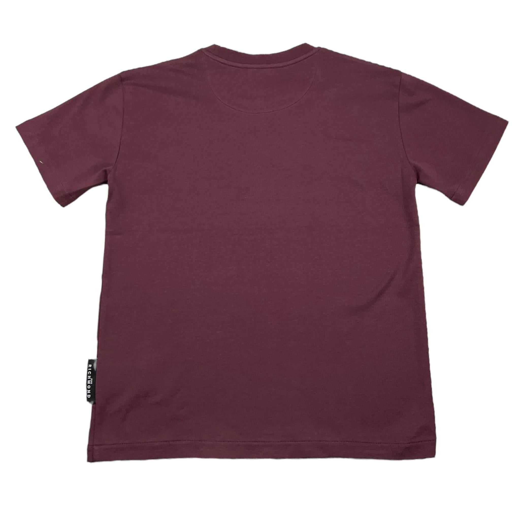 JOHN RICHMOND t-shirt girocollo tinta unita con stampa logo Bordeaux per Bambino RBA25051TS BORDEAUX JOHN RICHMOND 