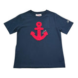 Saint Barth T-Shirt Girocollo Tinta Unita con Stampa per Bambino 01216L BLU SAINT BARTH 