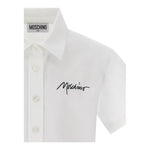 Moschino Camicia Mezza Manica Tinta Unita con Stampa per Bambina HDC024 BIANCO MOSCHINO 