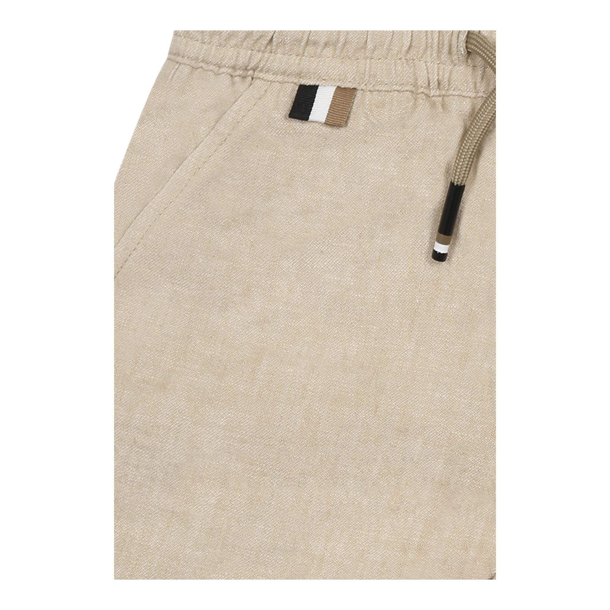 Boss Bermuda Tinta Unita con Elastico In Vita per Neonato J52082X BEIGE BOSS 