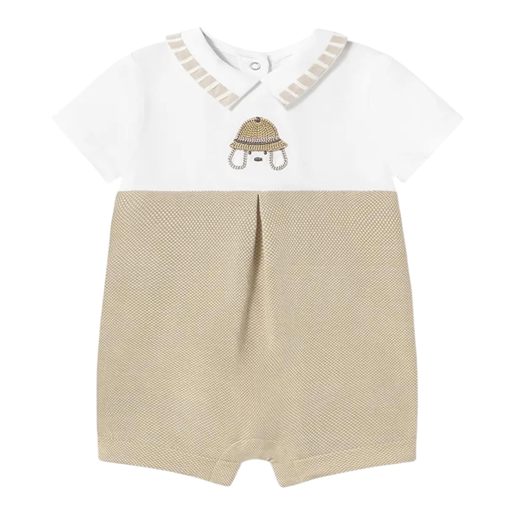 Mayoral Set Pagliaccetti Bicolore per Neonato 1705 BIANCO/BEIGE MAYORAL 