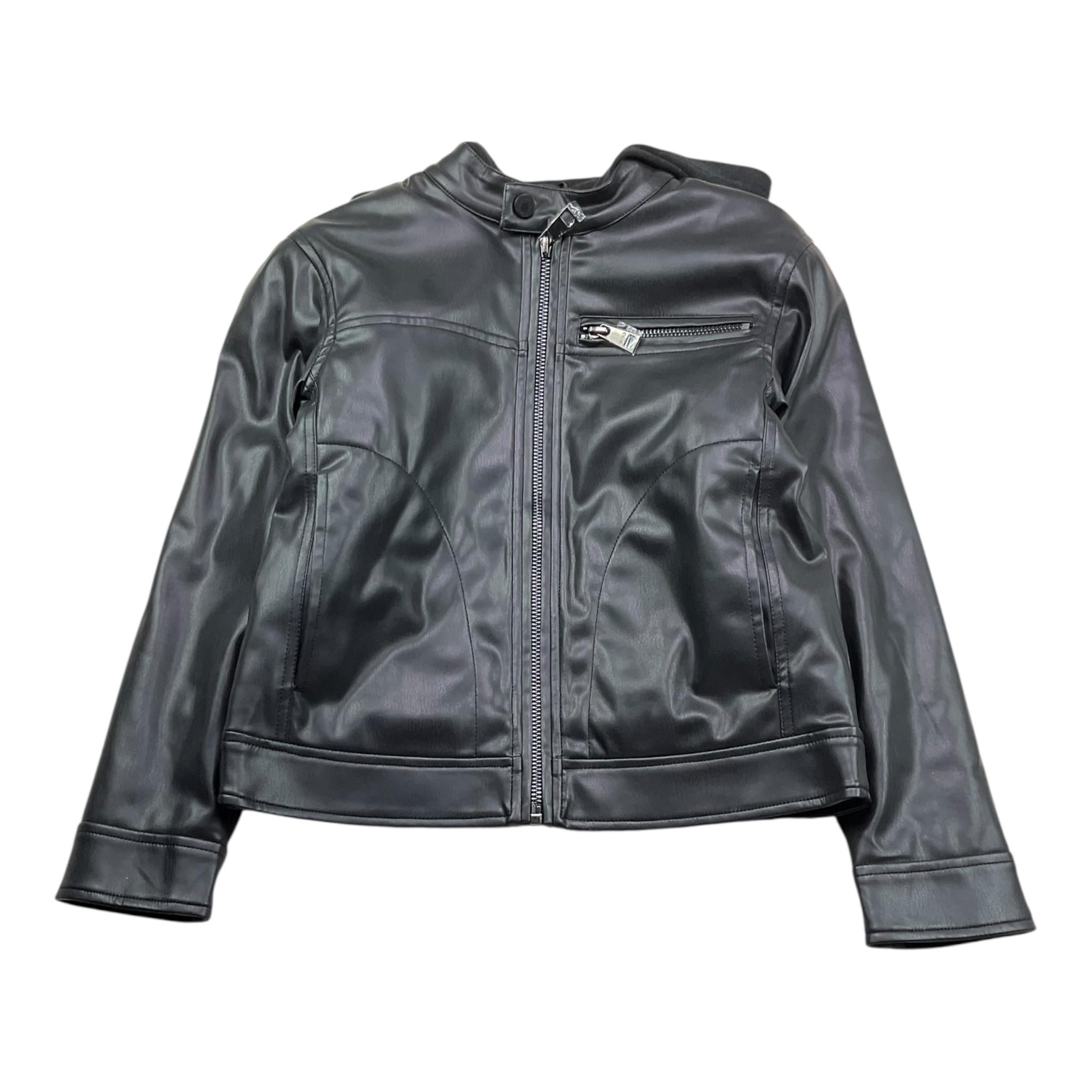 Liu Jo Giubbino In Ecopelle Tinta Unita con Zip E Capuccio per Bambino QF3003 NERO LIU JO 