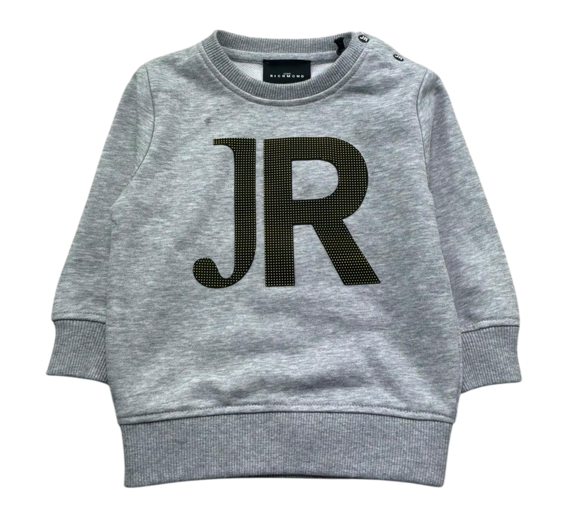 John Richmond Felpa Chiusa Girocollo Tinta Unita con Stampa per Neonato RIP26078FE GRIGIO JOHN RICHMOND 
