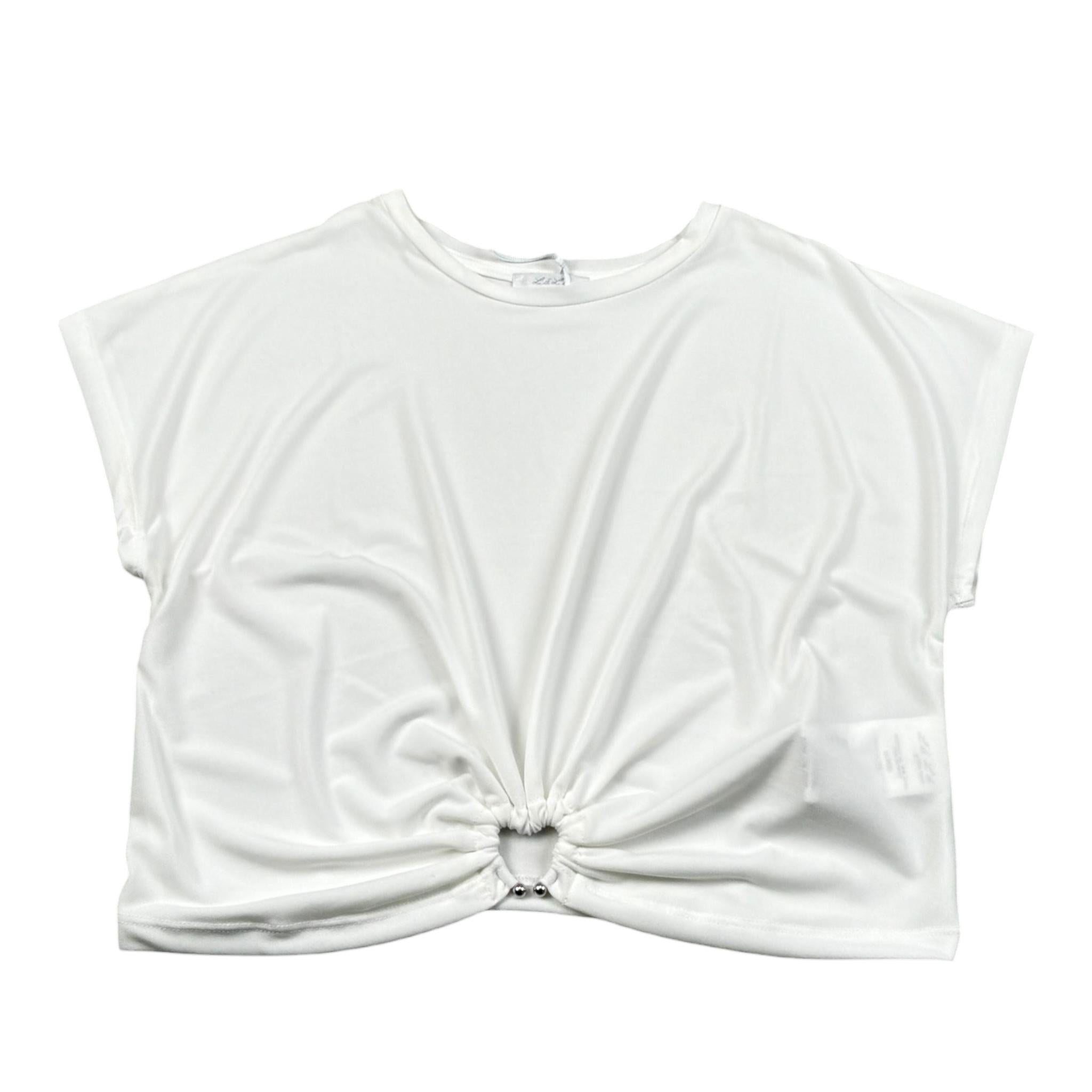 Lu Lu By Miss Grant Top Tinta Unita Mezza Manica per Bambina LL3622 BIANCO LU LU BY MISS GRANT 