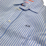 Sun68 Camicia Tinta Unita con Fantasia A Righe per Bambino CPB353033 BIANCO/AZZURRO SUN68 