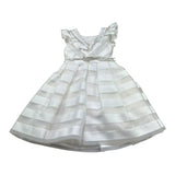 Dixie Abito Tinta Unita con Brillantini E Trasparenze per Bambina 713912 BIANCO DIXIE 