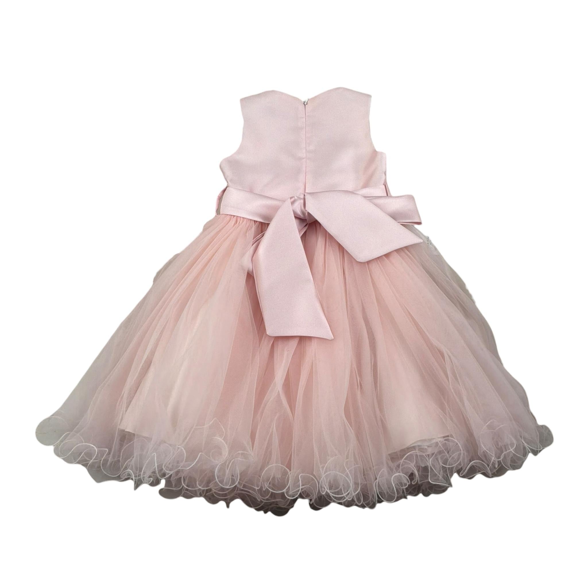 Bella Brilli Abito Cerimonia Tinta Unita Giromanica per Bambina BB902548 ROSA BELLA BRILLI 