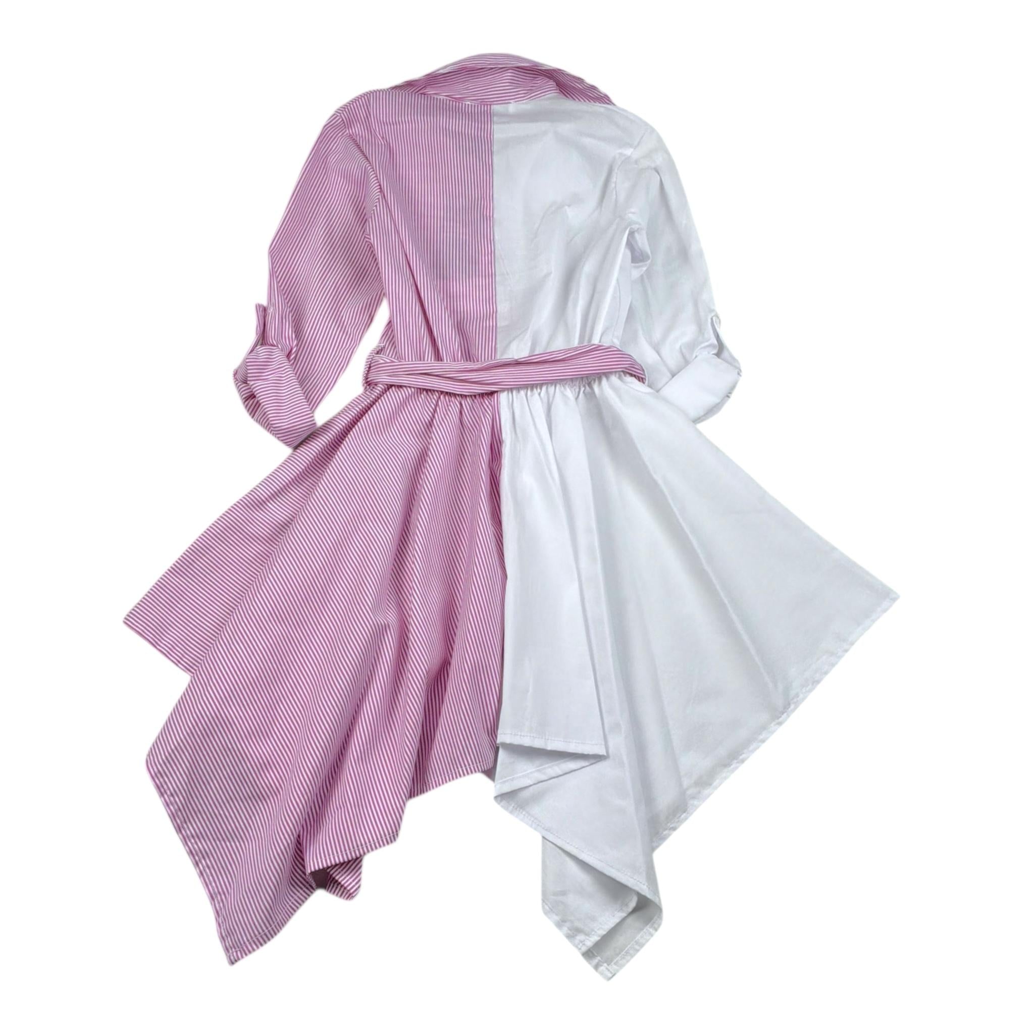 Gaelle Abito Bicolore con Fantasia A Righe per Bambina 2745V00005 BAINCO/ROSA GAELLE 