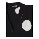 MSGM cardigan tinta unita con stampa cerchi Nero per Bambina F4MSJGCA133 NERO MSGM 