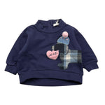 M+E' felpa tinta unita girocollo con applicazioni Blu per Neonata UE1194 BLU M+E' 