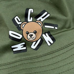 Moschino Cappello Modello Pescatore Tinta Unita con Stampa per Neonato MNX057 VERDE MOSCHINO 