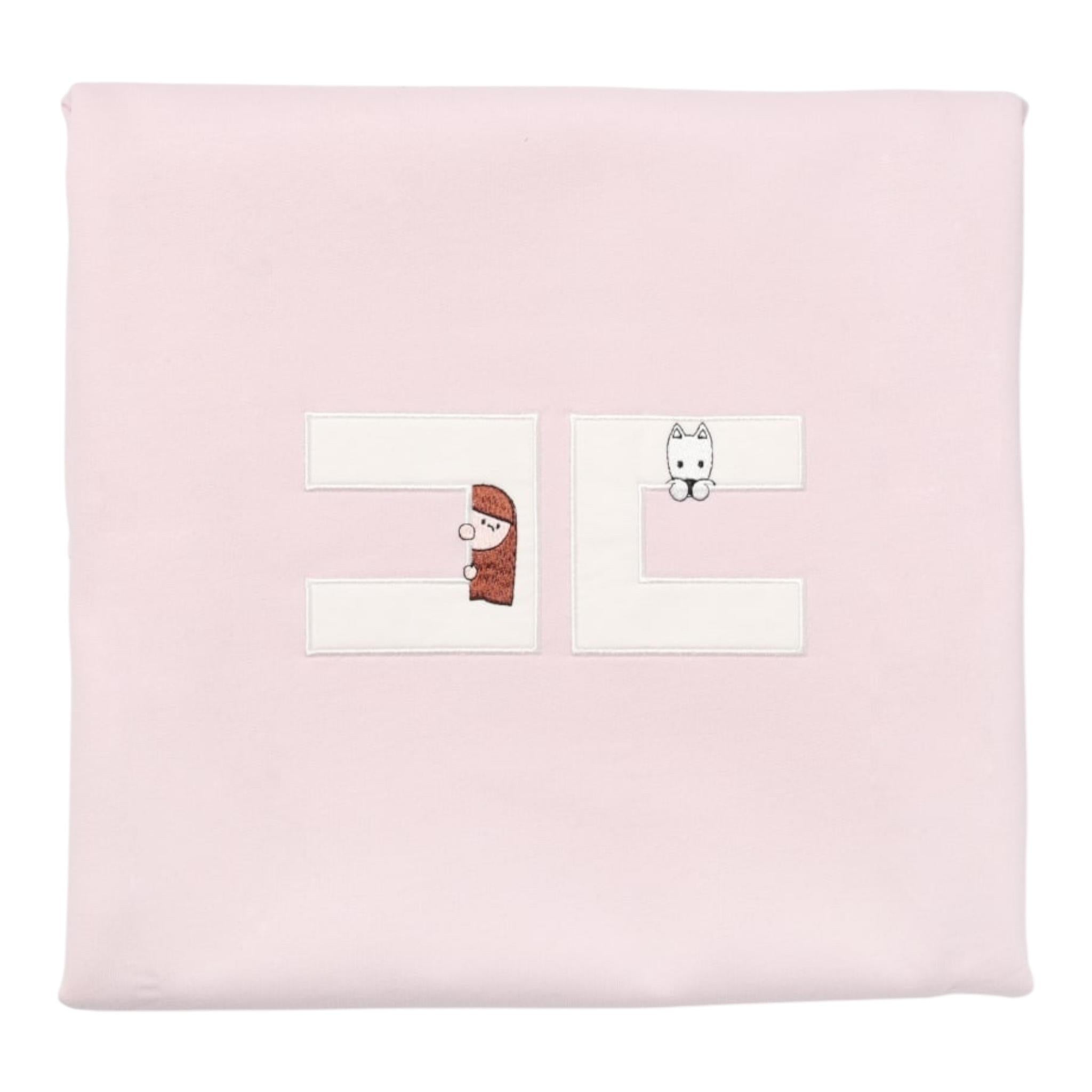 Elisabetta Franchi Coperta Tinta Unita con Logo per Neonata ENCO072 ROSA ELISABETTA FRANCHI 