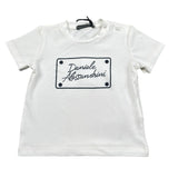 Daniele Alessandrini T-Shirt Girocollo Tinta Unita con Stampa per Neonato 1296M00179X BIANCO DANIELE ALESSANDRINI 