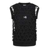 Dkny Canotta Tinta Unita Cont Trafori per Bambina D62317 NERO DKNY 