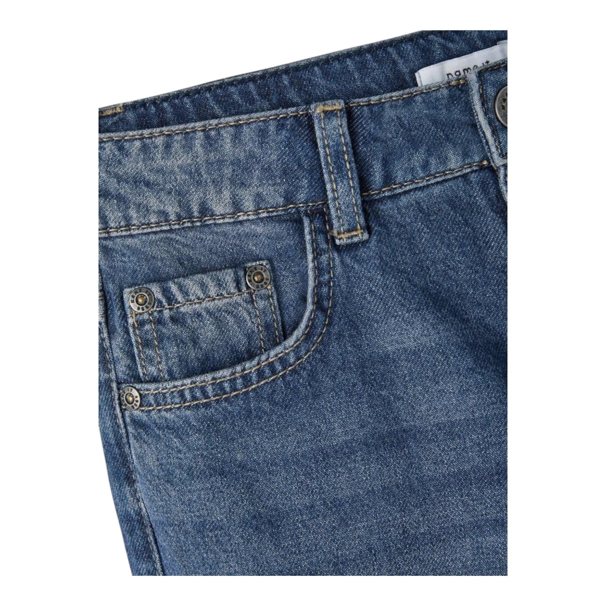 NAME IT jeans tinta unita con girovita regolabile Blu per Bambino 13211702 BLU NAME IT 