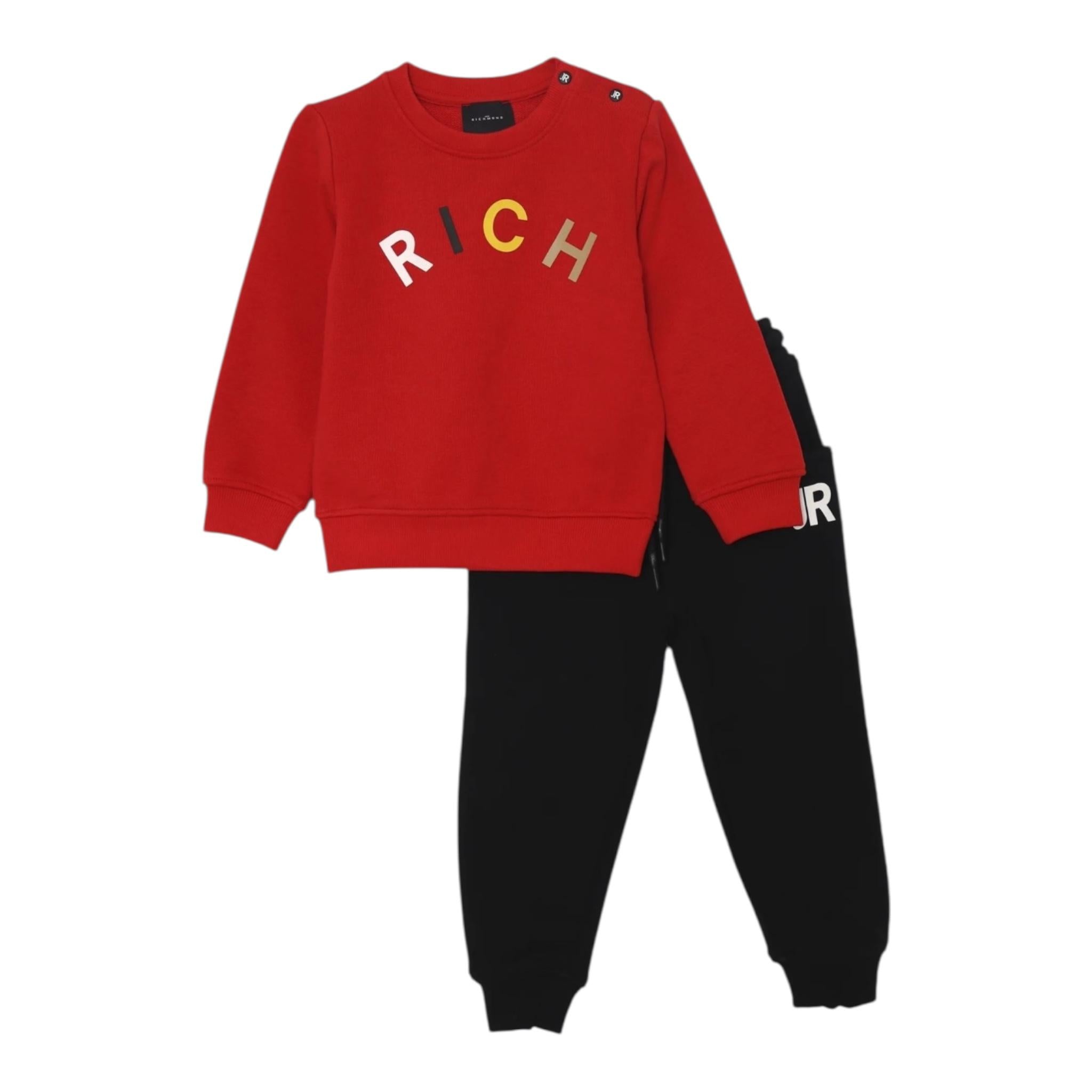 John Richmond Completo 2 Pezzi Felpa-Pantalone per Bambino RIA24067CFXJ ROSSO/NERO JOHN RICHMOND 