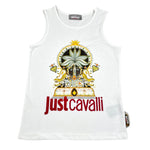Just Cavalli Canotta Tinta Unita con Stampa per Bambina JGP26124CN BIANCO JUST CAVALLI 