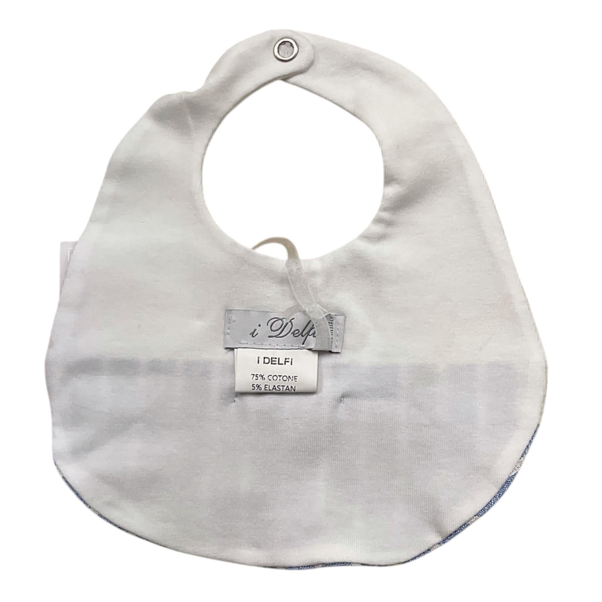 I Delfi Bavetta Bicolore con Fantasia A Righe per Neonato 25P5273 BIANCO I DELFI 