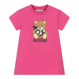 Moschino Abito Girocollo Tinta Unita con Stampa per Neonata MDV0C9XXX FUXIA MOSCHINO 