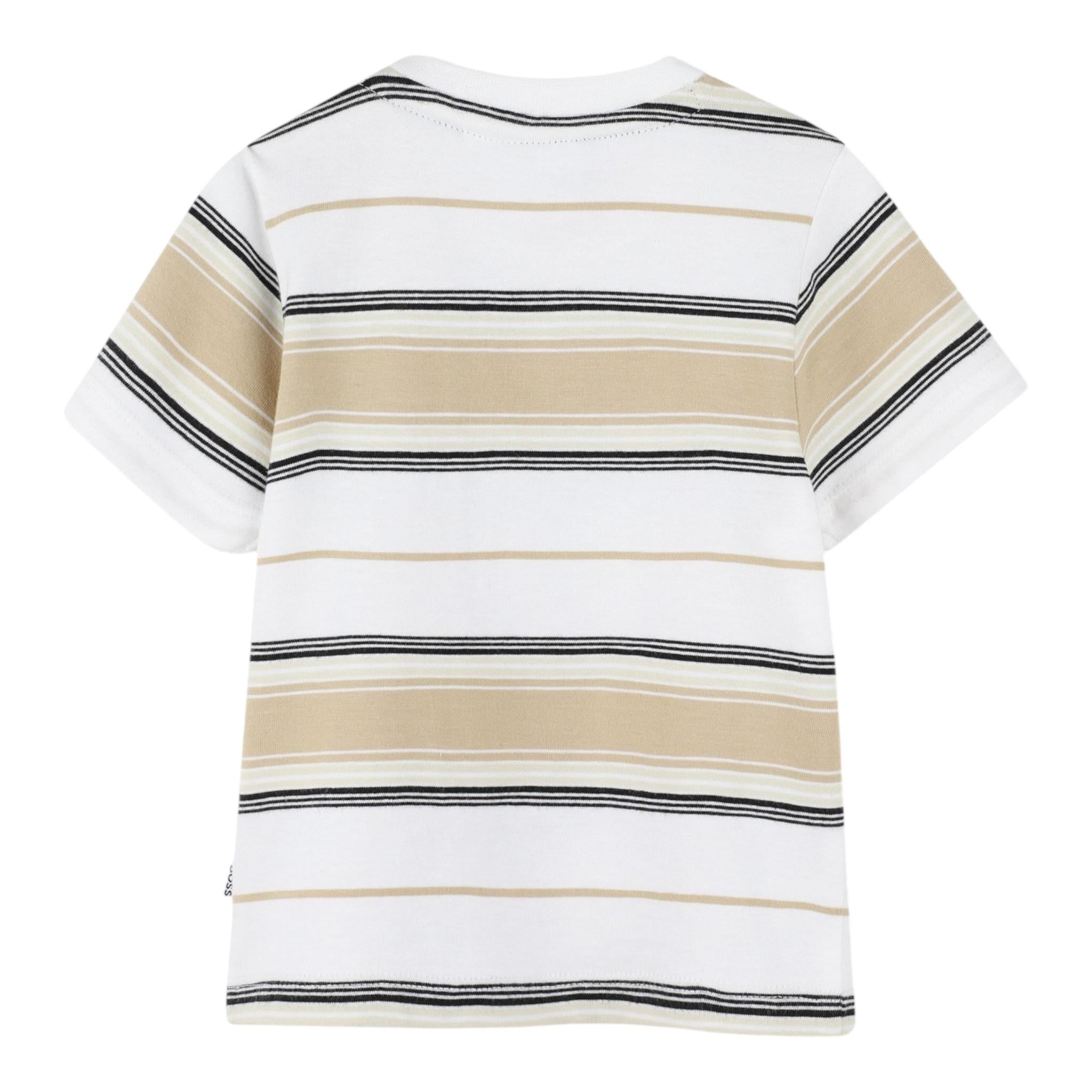 Boss T-Shirt Girocollo Fantasia A Righe per Neonato J52116 BIANCO BOSS 