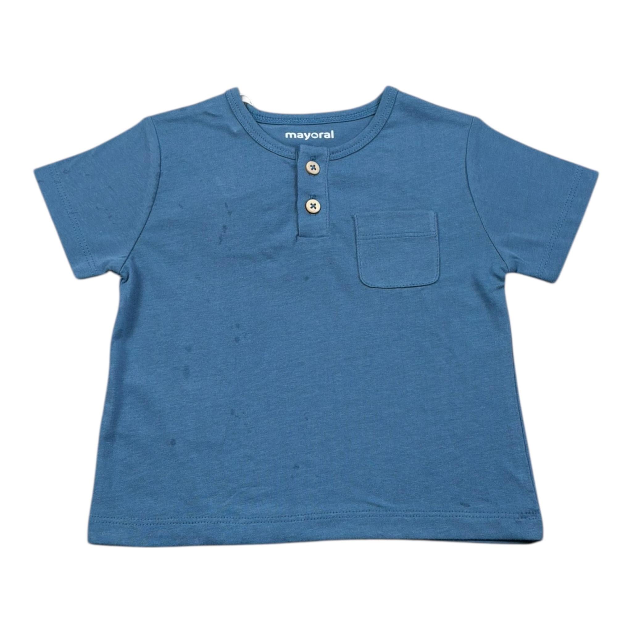 Mayoral T-Shirt Tinta Unita con Stampa per Bambino 11058J BLU MAYORAL 