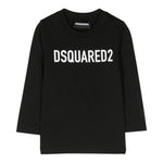 DSQUARED2 shirt girocollo tinta unita cn logo Nero per Bambino DQ1478 NERO DSQUARED2 