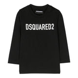 DSQUARED2 shirt girocollo tinta unita cn logo Nero per Bambino DQ1478 NERO DSQUARED2 