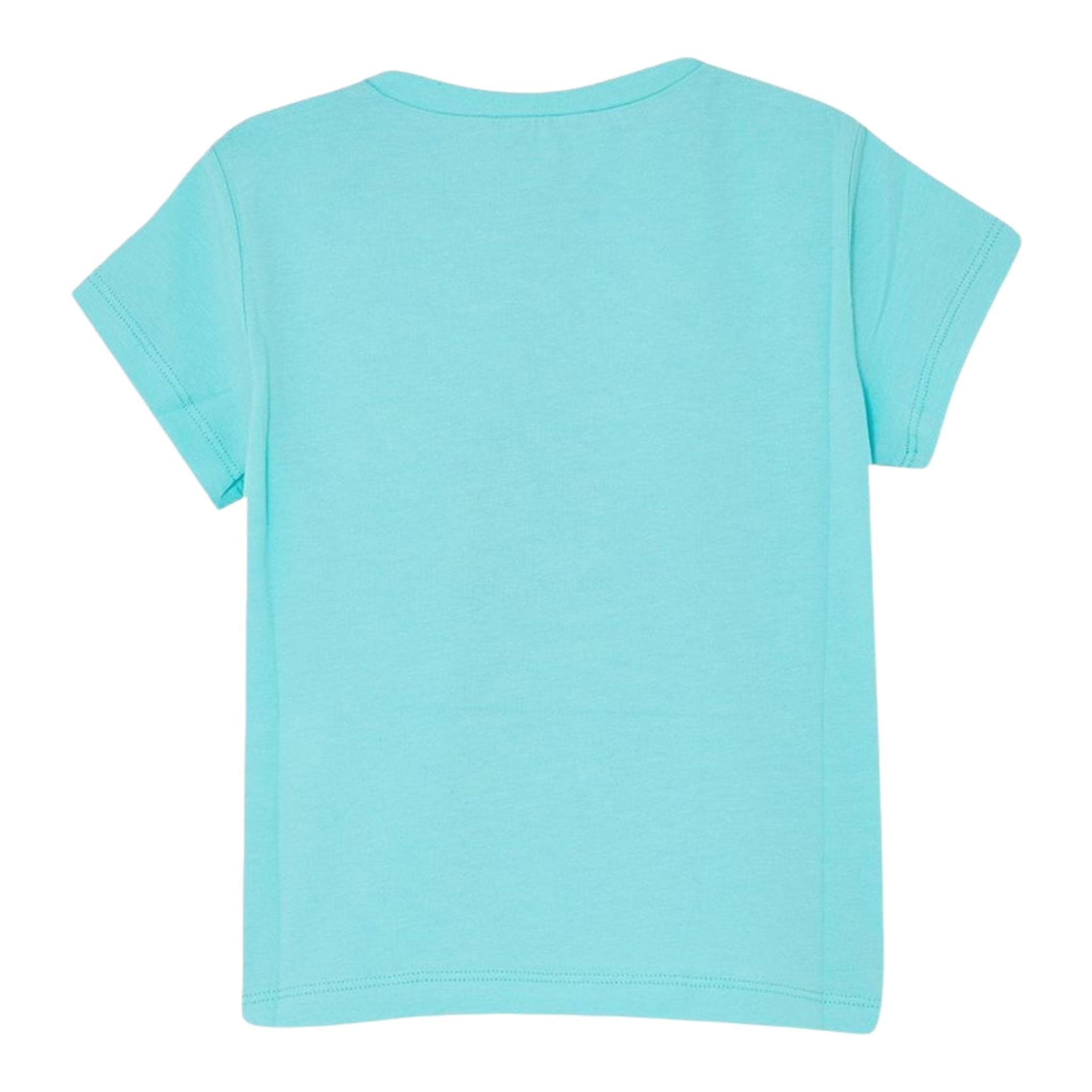 Liu Jo T-Shirt Girocollo Tinta Unita con Stampa per Bambina KA4134 VERDE ACQUA LIU JO 