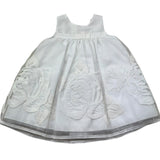 Monnalisa Abito Giromanica Tinta Unita con Ricami per Neonata 735957 BIANCO MONNALISA 